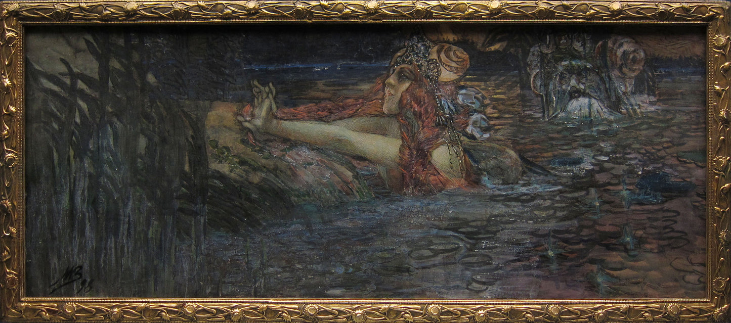 Farewell to Princess Volchova, vintage artwork by Mikhail Vrubel, 12x8" (A4) Poster