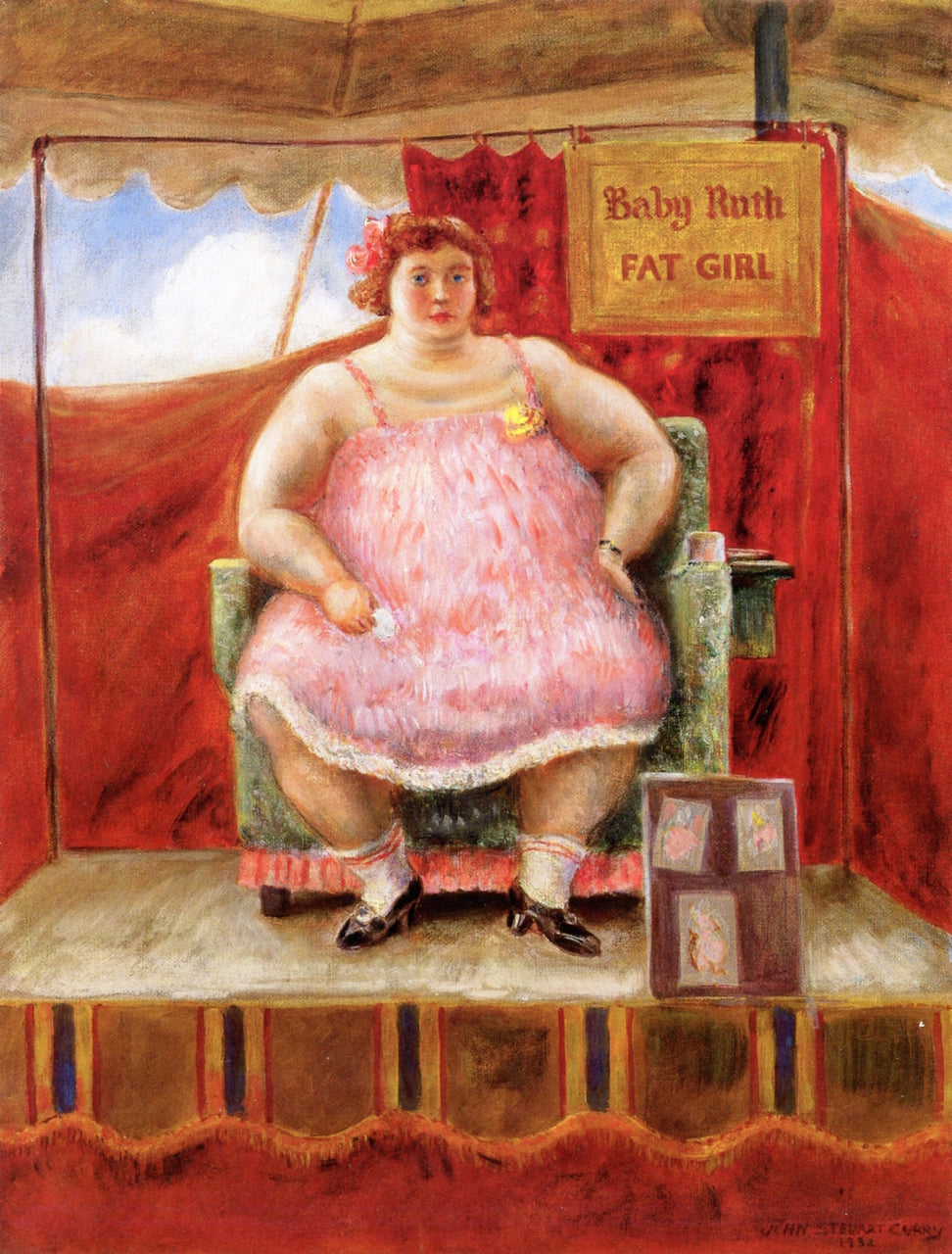 Baby  Ruth, vintage artwork by John Steuart Curry, 12x8" (A4) Poster