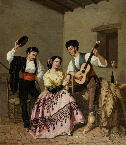 La copla, vintage artwork by Manuel Cabral Aguado Bejarano, 12x8" (A4) Poster