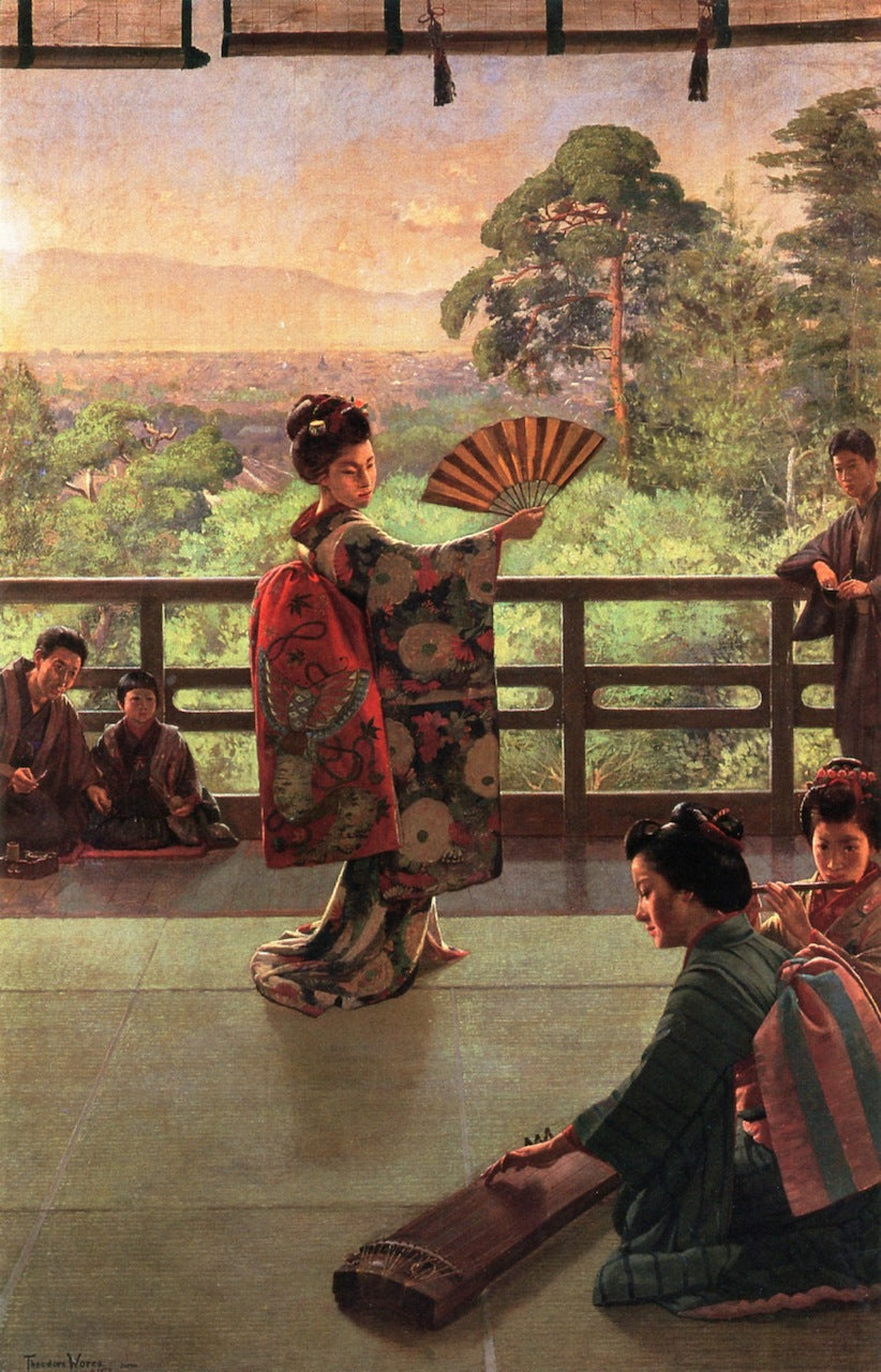 oon Enertainment with Musicians and Dancer by Theodore Wores,A3(16x12")Poster