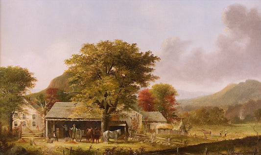 Scene near New Haven, Connecticut: Autumn, vintage artwork by George Henry Durrie, A3 (16x12") Poster Print