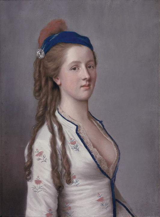 Lady Ann Somerset, Countess of Northampton, vintage artwork by Jean-Étienne Liotard, 12x8" (A4) Poster