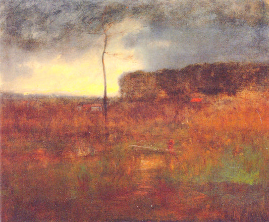 A Cloudy Day, vintage artwork by George Inness, 12x8" (A4) Poster