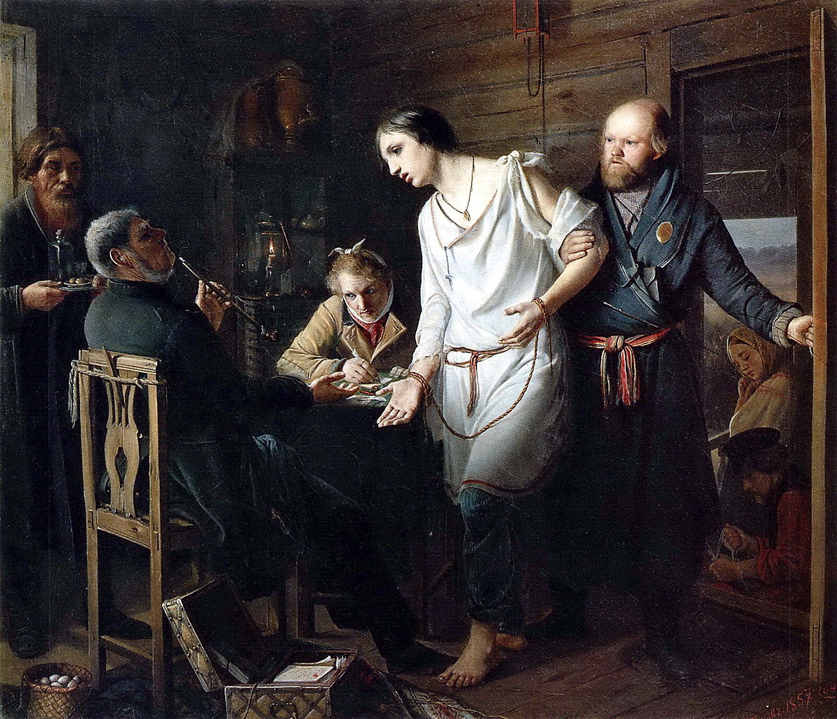 The Investigation, vintage artwork by Vasily Grigoryevich Perov, 12x8" (A4) Poster
