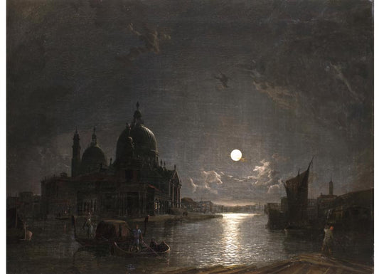 Venice in Moonlight, vintage artwork by Henry Pether, 12x8" (A4) Poster