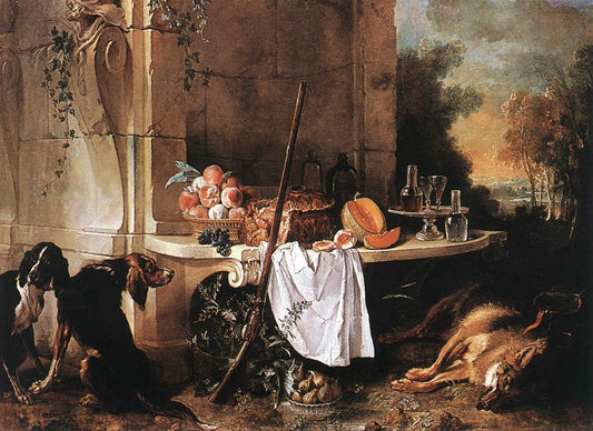 Dead Wolf, vintage artwork by Jean-Baptiste Oudry, 12x8" (A4) Poster