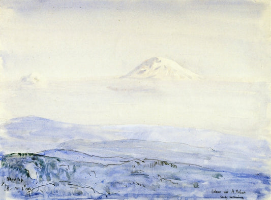 Adams and St. Helen's, Early Morning, vintage artwork by Childe Hassam, 12x8" (A4) Poster