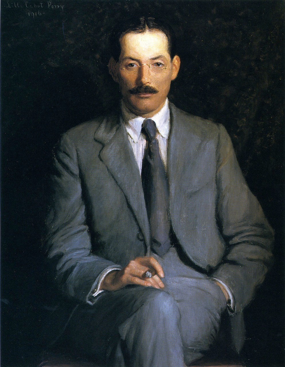Edwin Arlington Robinson, vintage artwork by Lilla Cabot Perry, 12x8" (A4) Poster