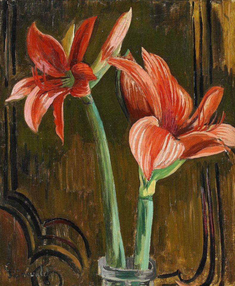 Still life with Amaryllis by Isaac Grünewald,16x12(A3) Poster