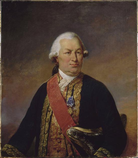 François-Joseph-Paul, Comte de Grasse (1723-1788), vintage artwork by Jean-Baptiste Mauzaisse, 12x8" (A4) Poster