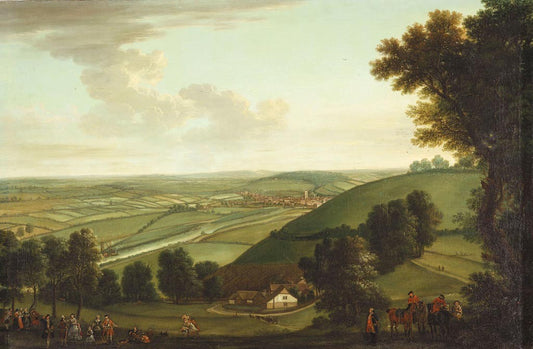 A Distant View of Henley-on-Thames, vintage artwork by John Wootton, 12x8" (A4) Poster