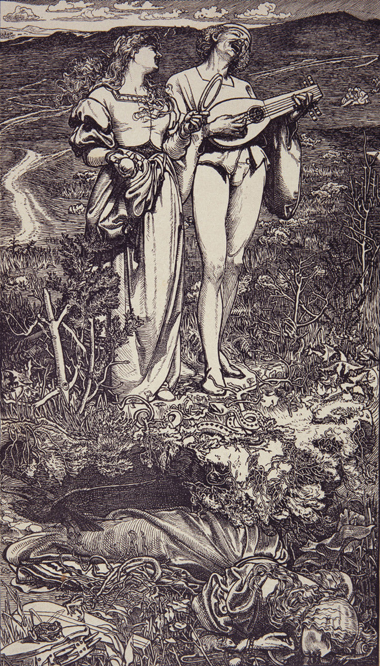 Amor Mundi, vintage artwork by Anthony Frederick Sandys, 12x8" (A4) Poster
