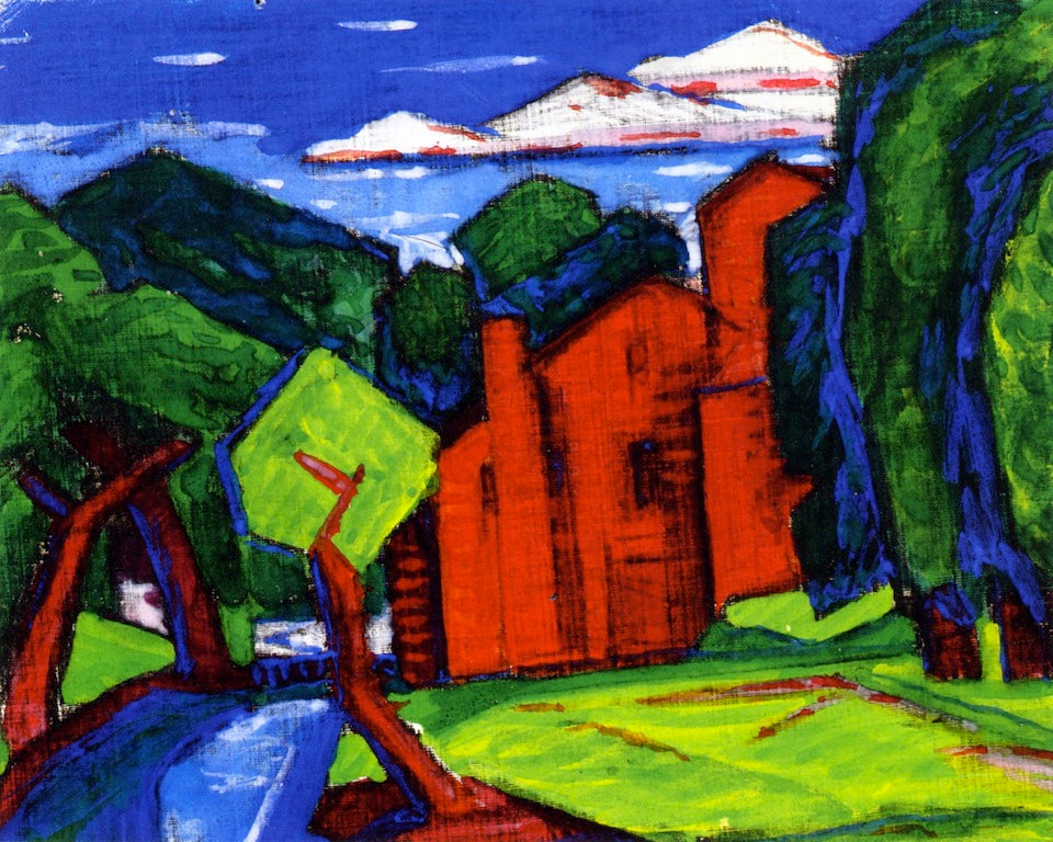 Butter Factory, Montgomery Street, Bloomfield, New Jersey, vintage artwork by Oscar Bluemner, 12x8" (A4) Poster