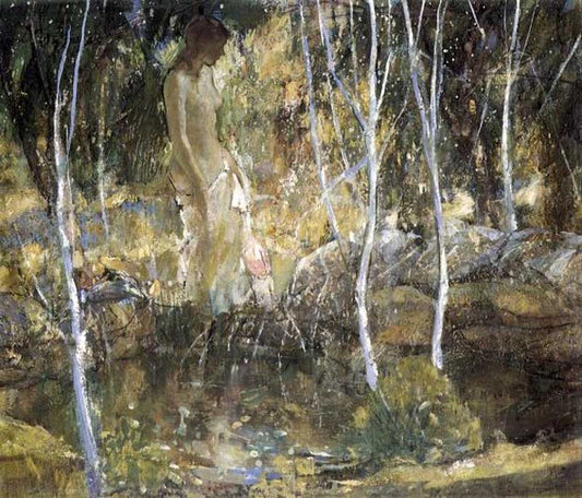 Bather, vintage artwork by Richard Edward Miller, 12x8" (A4) Poster