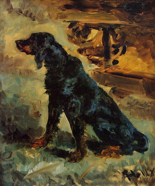 Dun, a Gordon Setter Belonging to Comte Alphonse de Toulouse-Lautrec, vintage artwork by Henri de Toulouse-Lautrec, 12x8" (A4) Poster