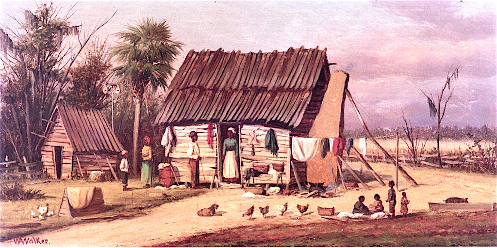 Cabin Scene, Wash Day, vintage artwork by William Aiken Walker, 12x8" (A4) Poster