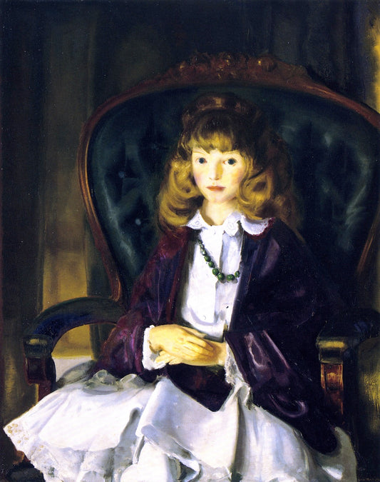 Anne in Purple Wrap, vintage artwork by George Wesley Bellows, 12x8" (A4) Poster