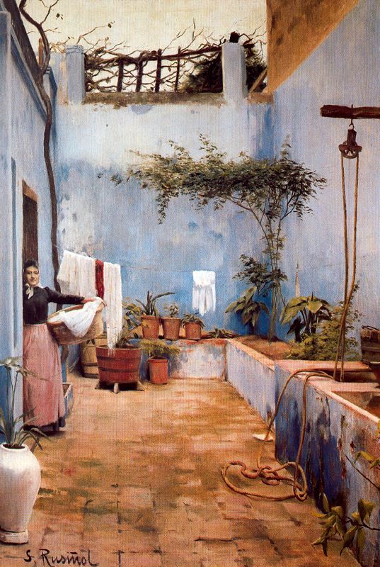 El Patio Azul by Santiago Rusinol Prats,A3(16x12")Poster