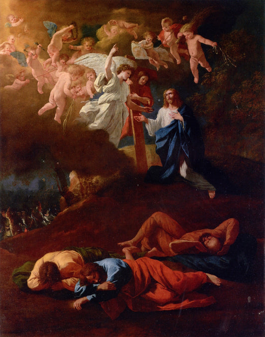 Christ in the Garden of Olives, vintage artwork by Nicolas Poussin, 12x8" (A4) Poster