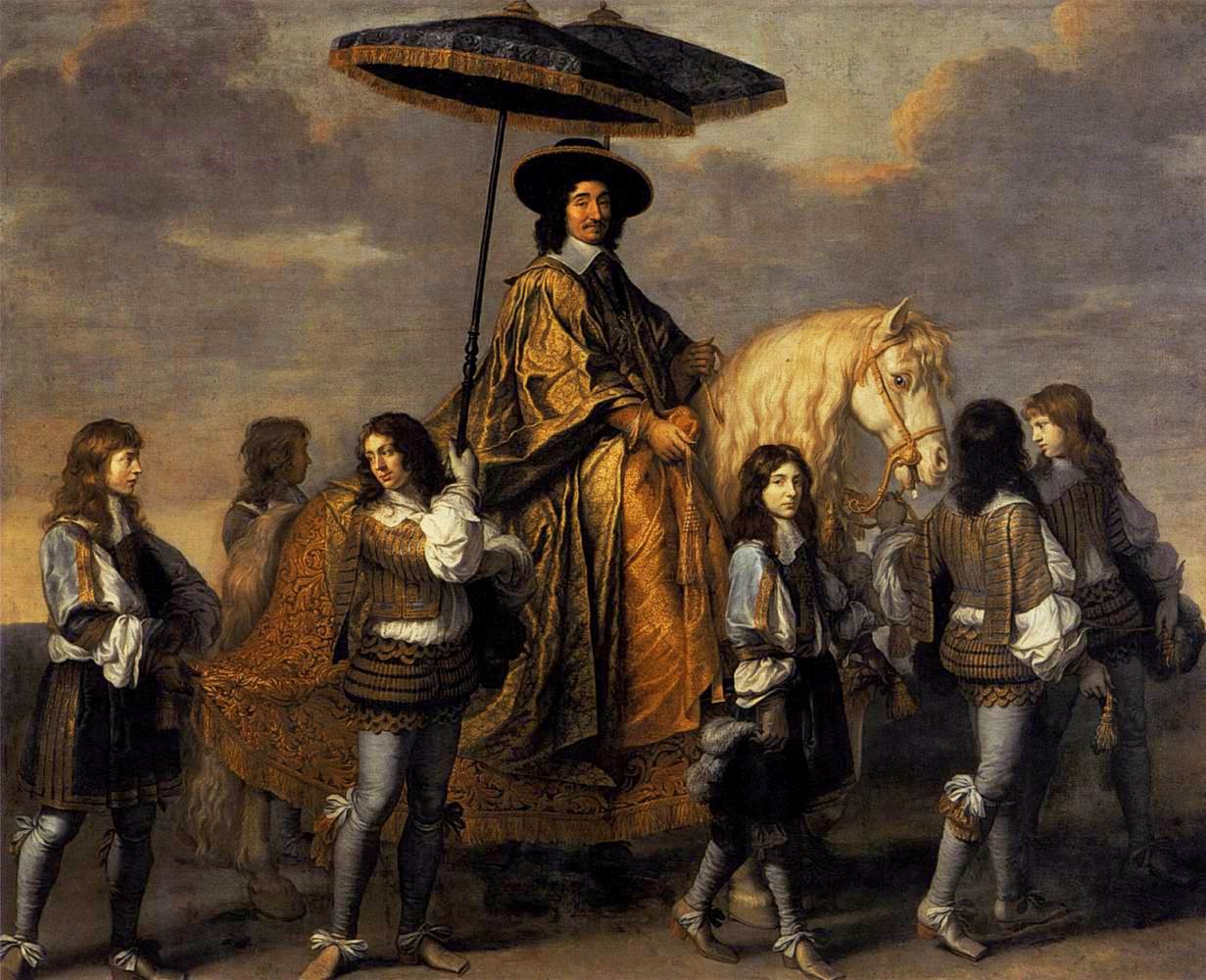 Chancellor Seguier at the Entry of Louis XIV into Paris, vintage artwork by Charles Le Brun, 12x8" (A4) Poster