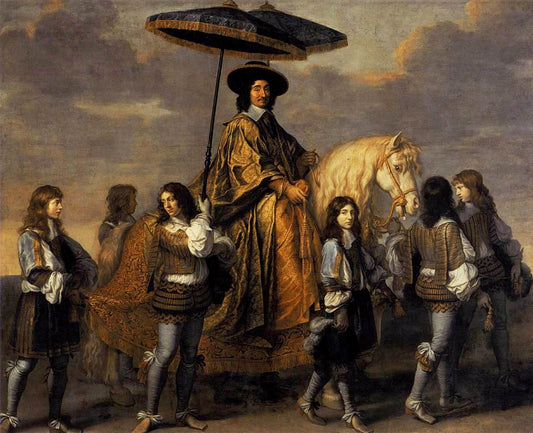 Chancellor Seguier at the Entry of Louis XIV into Paris, vintage artwork by Charles Le Brun, 12x8" (A4) Poster