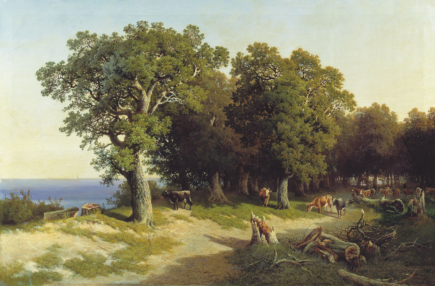 Oak Grove, vintage artwork by Nikolai Artyngayev, 12x8" (A4) Poster