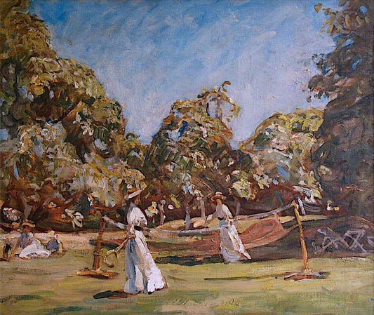 Badminton Game, Whitchurch, vintage artwork by William Frederick Mayor, 12x8" (A4) Poster