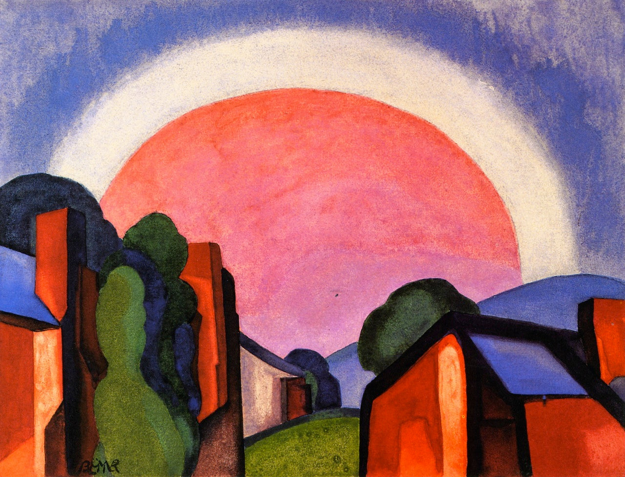 Rosy Light, vintage artwork by Oscar Bluemner, 12x8" (A4) Poster