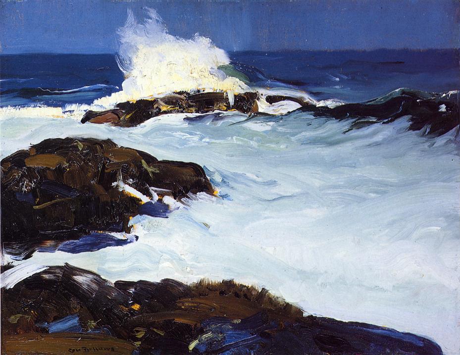 Flaming Breakers, vintage artwork by George Wesley Bellows, 12x8" (A4) Poster
