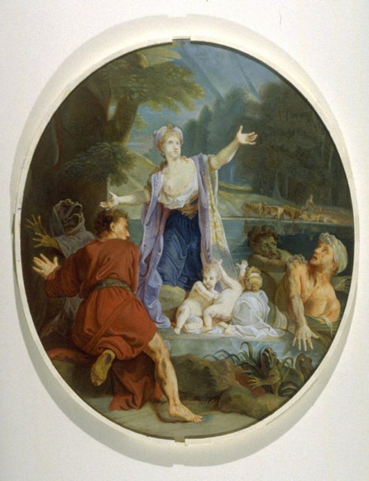 Latona and the Frogs, vintage artwork by Jean Jouvenet, 12x8" (A4) Poster