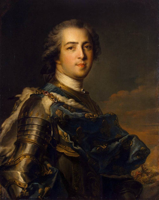 Portrait of Louis XV of France, vintage artwork by Jean-Marc Nattier, 12x8" (A4) Poster