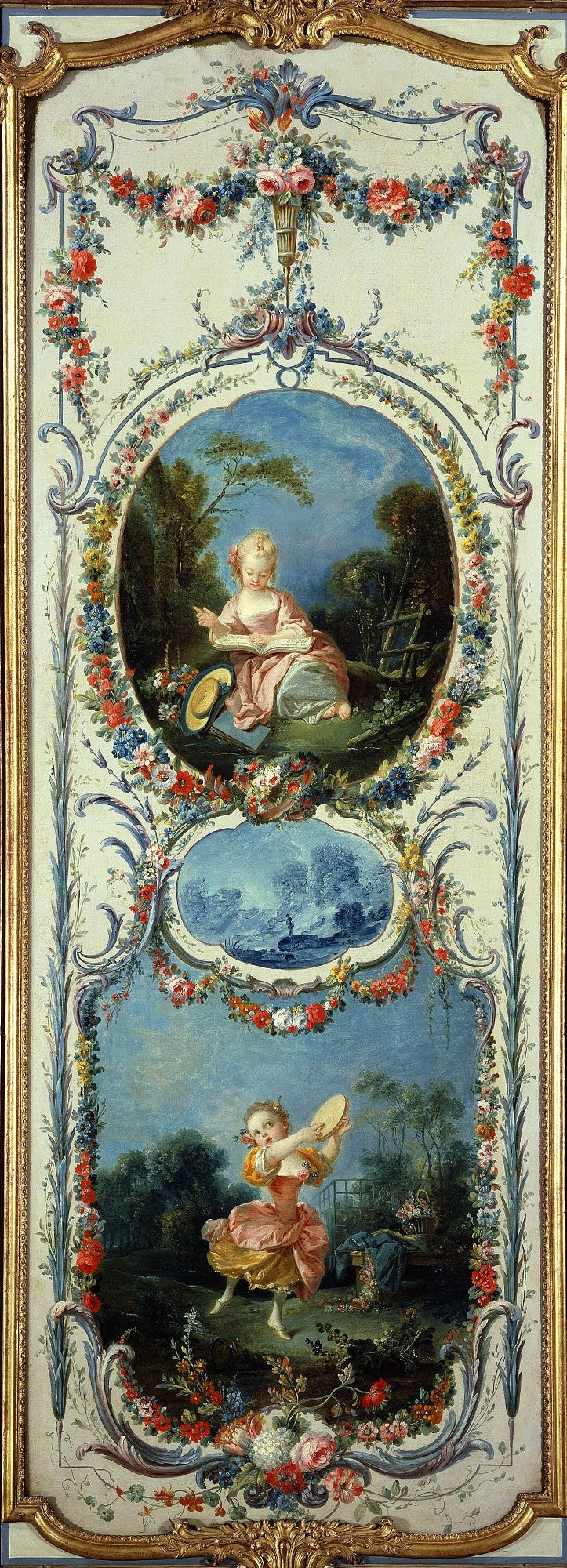 The Arts and Sciences - Singing and Dancing, vintage artwork by François Boucher, 12x8" (A4) Poster