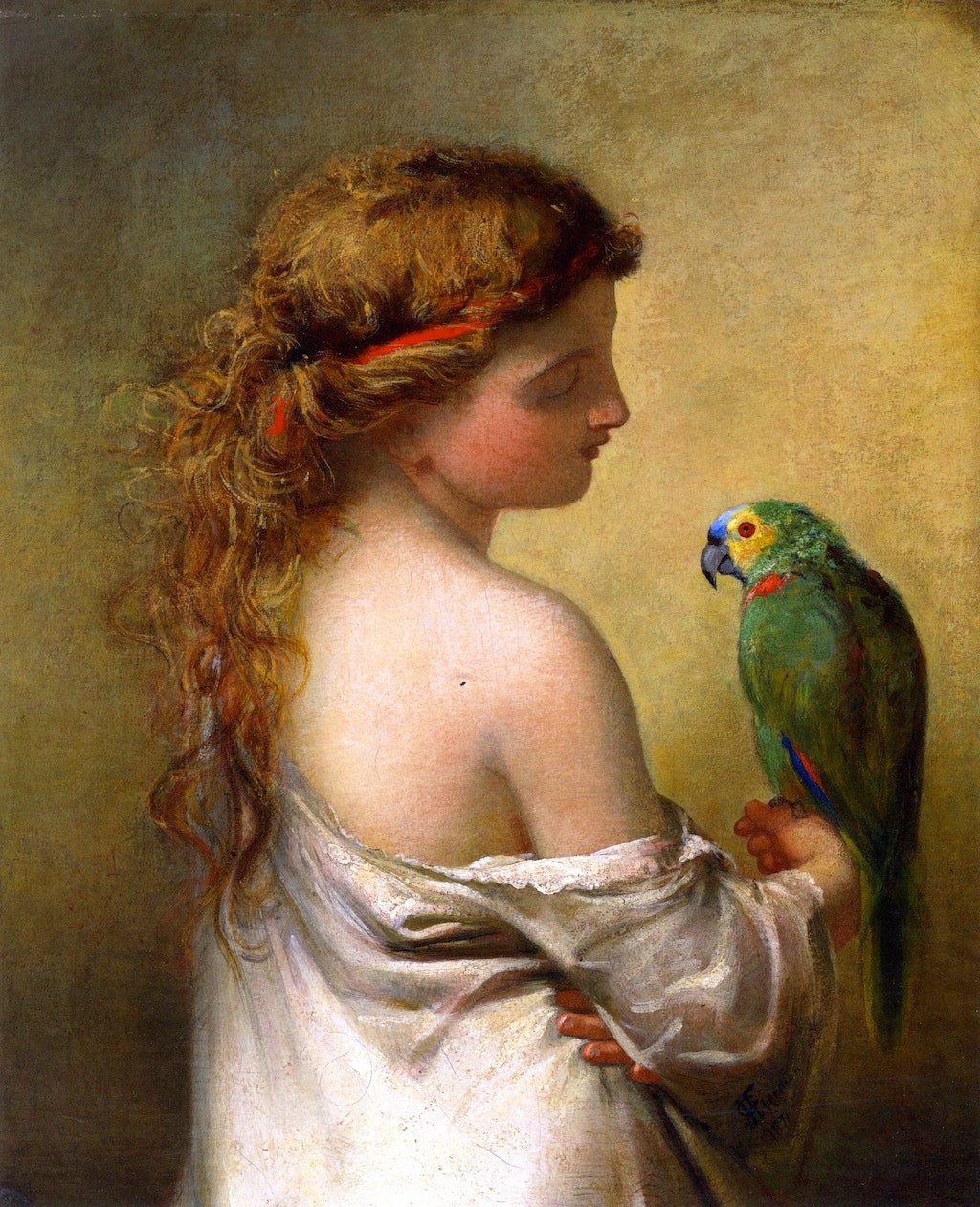 The Princess Prattles to Her Parrot, vintage artwork by James E. Freeman, A3 (16x12") Poster Print