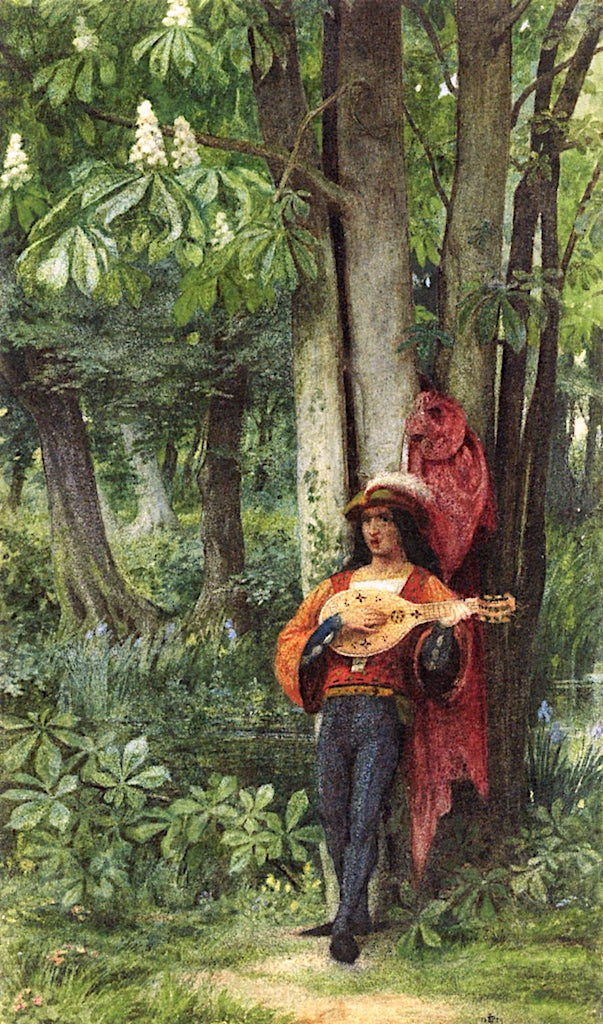 the Troubadour, vintage artwork by Sir Edward John Poynter, 12x8" (A4) Poster