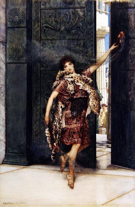A Bacchante Dancing Before the Thymele, vintage artwork by Sir Lawrence Alma-Tadema, 12x8" (A4) Poster