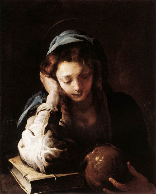 The Repentant Saint Mary Magdalene, vintage artwork by Domenico Fetti, 12x8" (A4) Poster