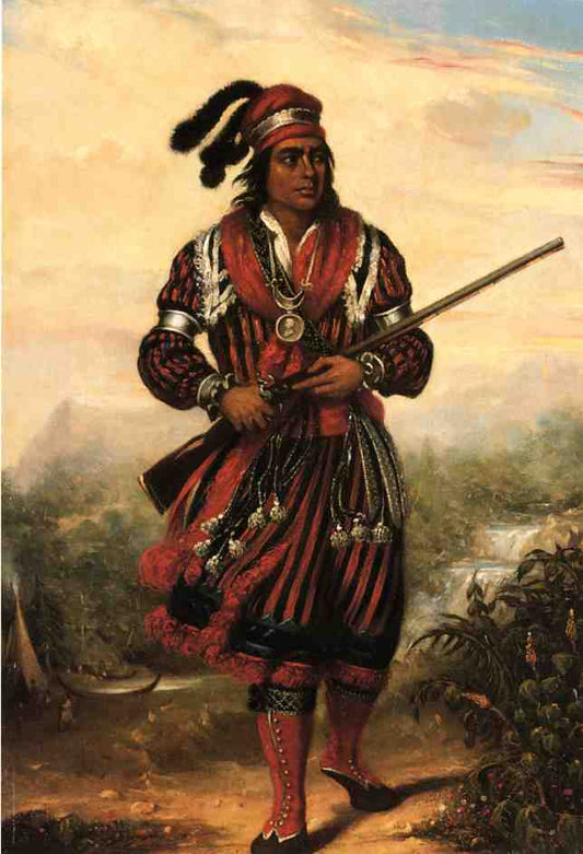 Portrait of a Seminole Chief, North America, vintage artwork by Stuart Westmacott, A3 (16x12") Poster Print