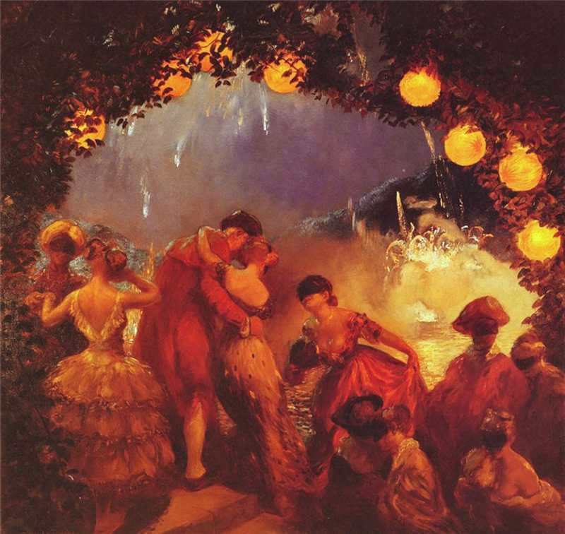 L'intrigue nocturne by Gaston La Touche,A3(16x12")Poster