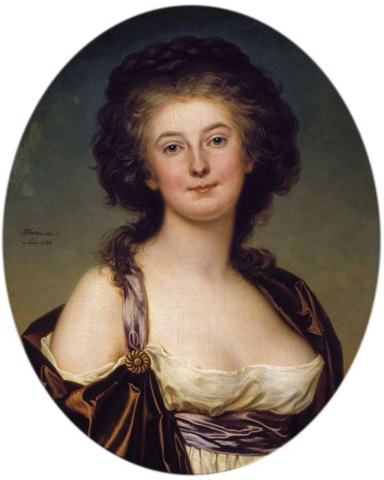 Portrait of Mademoiselle Charlotte Eckerman, vintage artwork by Adolf Ulrik Wertmuller, 12x8" (A4) Poster