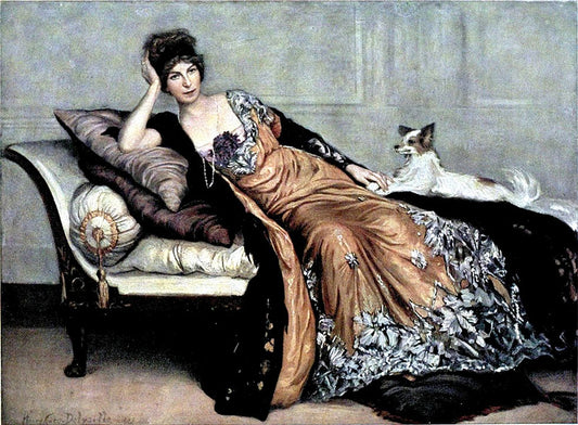 Portrait de Madame Simone, vintage artwork by Henry Caro-Delvaille, 12x8" (A4) Poster