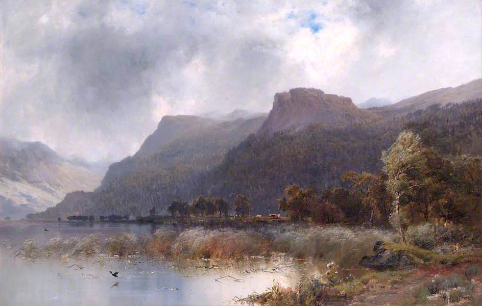 Hills with Water, vintage artwork by Alfred de Breanski, Sr., 12x8" (A4) Poster