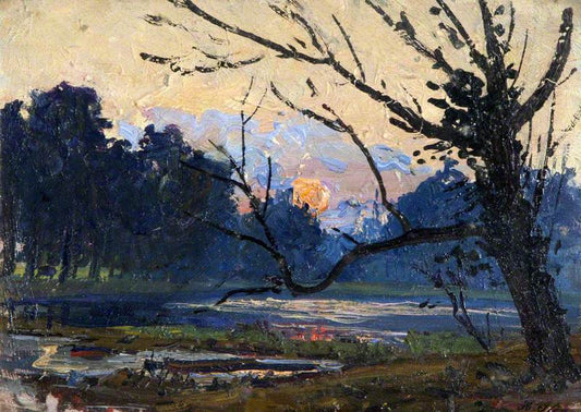 Sunset, Belvoir Park, vintage artwork by Hans Iten, 12x8" (A4) Poster