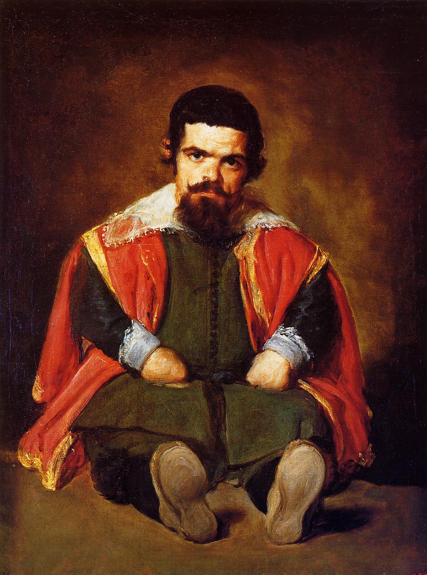 The Buffoon Sebastián de Morra, vintage artwork by Diego Velázquez, 12x8" (A4) Poster