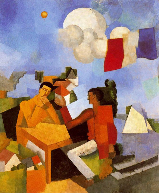Conquest of the Sky, vintage artwork by Roger de la Fresnaye, 12x8" (A4) Poster