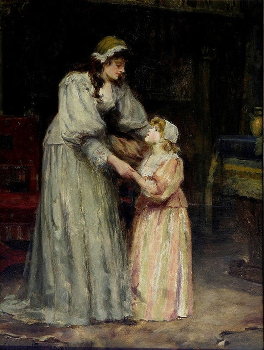 A Morning Greeting, vintage artwork by George Sheridan Knowles, 12x8" (A4) Poster