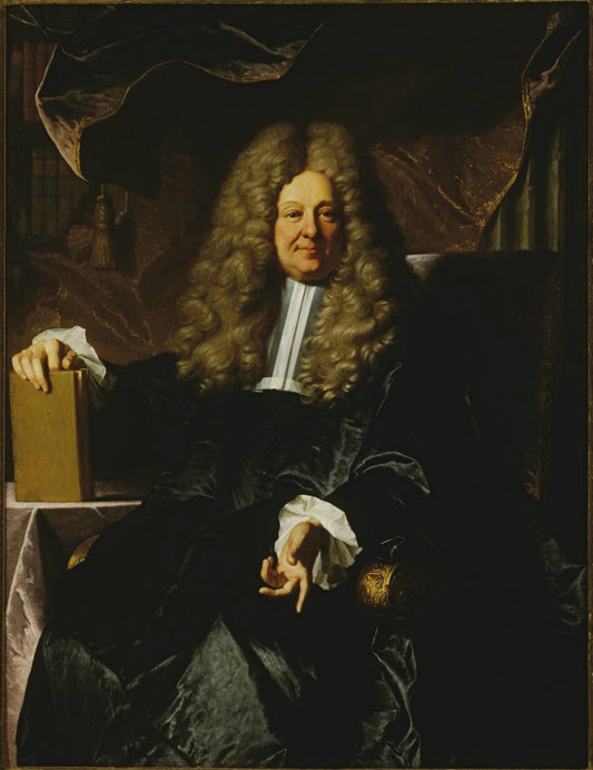 Portrait of a Master of Requests, vintage artwork by Hyacinthe Rigaud, 12x8" (A4) Poster