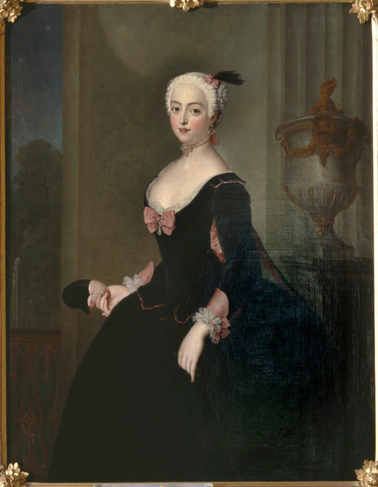 Anna Elisabet von der Schulenburg, vintage artwork by Antoine Pesne, 12x8" (A4) Poster