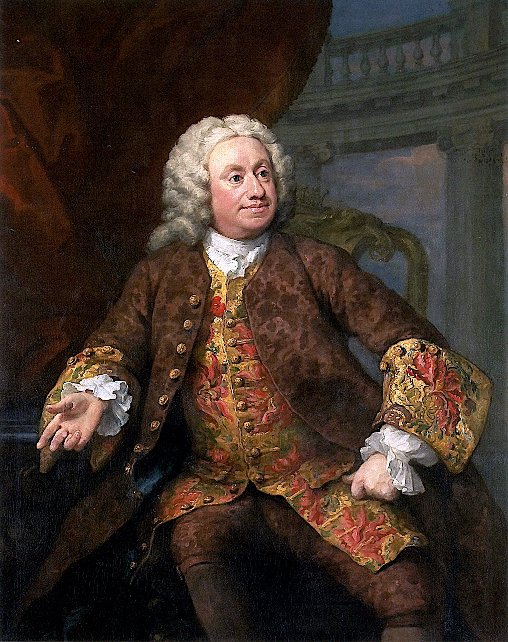 George Parker, 2nd Earl of Macclesfield, vintage artwork by William Hogarth, 12x8" (A4) Poster