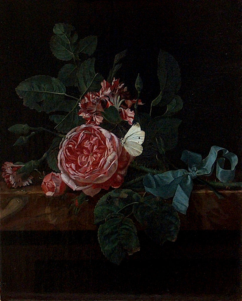 Still Life wth Flowers, vintage artwork by Maria van Oosterwijck, 12x8" (A4) Poster