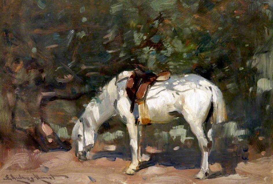 The White Pony, vintage artwork by Edmund Aubrey Hunt, 12x8" (A4) Poster